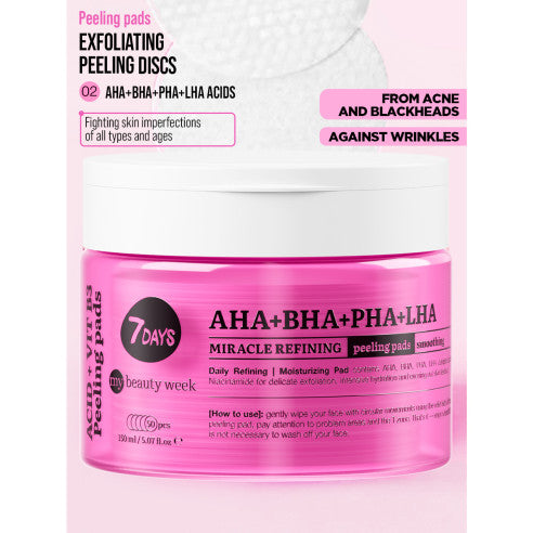 7DAYS Exfoliating Peeling Pads AHA+BHA-PHA+LHA