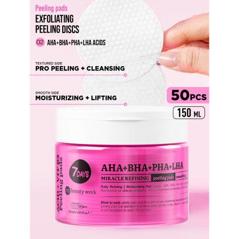 7DAYS Exfoliating Peeling Pads AHA+BHA-PHA+LHA