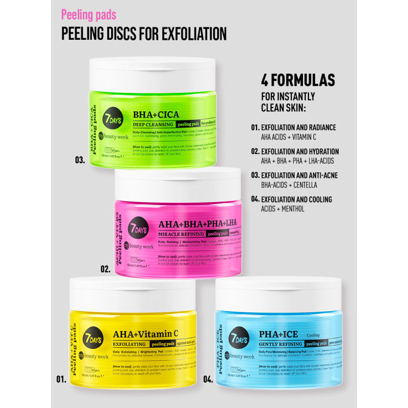 7DAYS Exfoliating Peeling Pads BHA+CICA