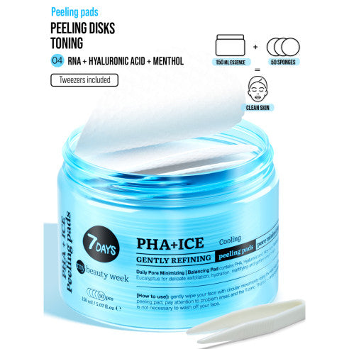 7DAYS Exfoliating Peeling Pads PHA+ICE