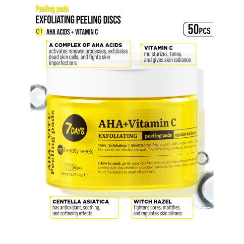 7DAYS Exfoliating Peeling Pads AHA+VITAMIN C