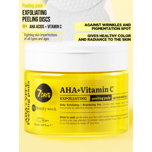 7DAYS Exfoliating Peeling Pads AHA+VITAMIN C