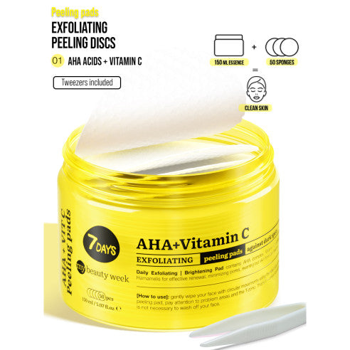 7DAYS Exfoliating Peeling Pads AHA+VITAMIN C